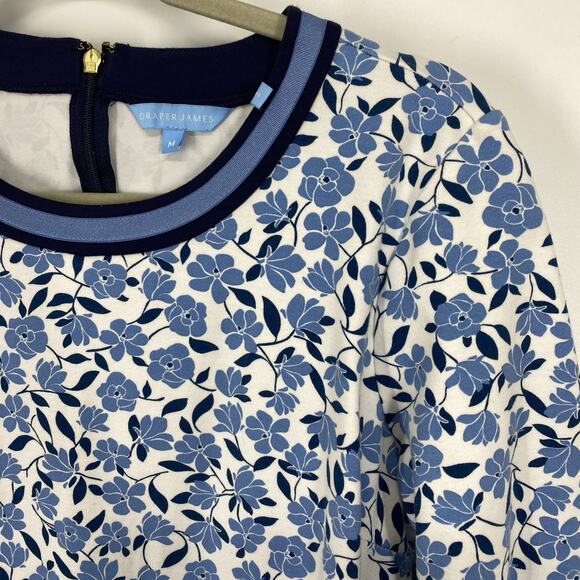 Draper James Persley Ponte Dress Size Medium Nassau Navy Blue Pattern A line - Picture 4 of 12